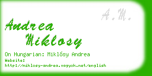 andrea miklosy business card