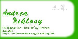 andrea miklosy business card